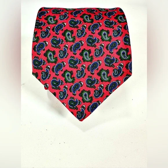 Burberry Vibrant Paisley Print Tie 100% silk. Hand sewn in USA - Picture 3 of 7